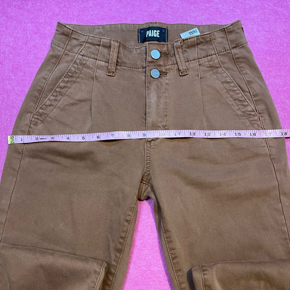 PAIGE Tan Button-Up Trousers